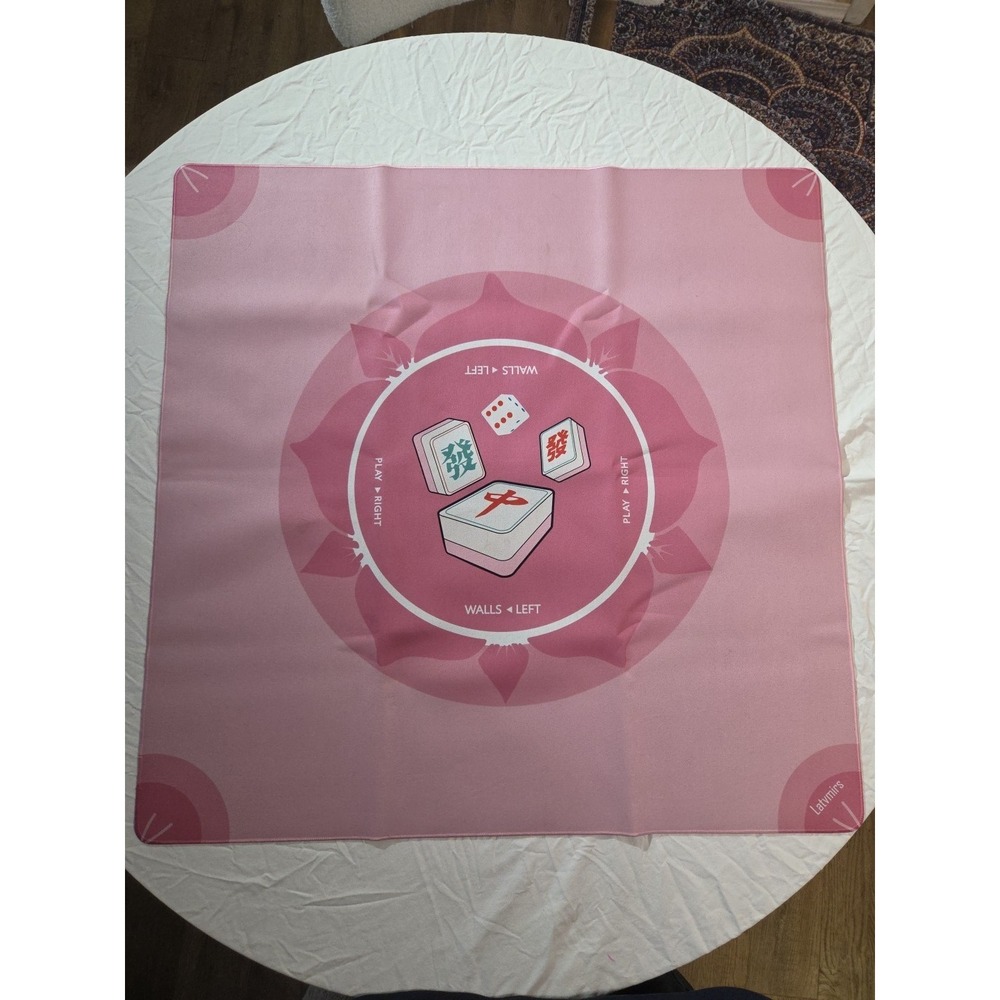 Pink Neoprene Backed 31.5in X 31.5in Mahjong Playing Mat